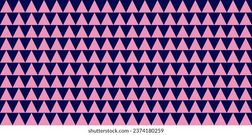 Patrón geométrico sin soldadura con triángulos, colores rosa y violeta, ilustración vectorial