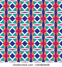Geometric seamless pattern with triangles and rhombs in bright colors. Vector texture EPS10