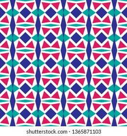 Geometric seamless pattern with triangles and rhombs in bright colors. Vector texture EPS10