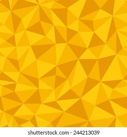 Geometric seamless pattern  from triangles. Yellow vector illustration.