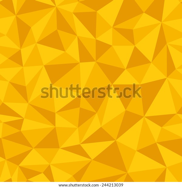 Geometric seamless pattern from triangles. Yellow vector illustration.