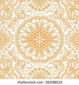 Geometric seamless pattern. Tribal ethnic Arabian ornament. Fashion repeating texture, hand drawn artwork vector illustration.
