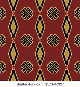 Geometric Seamless Pattern with Tribal Shape. Designed in Ikat, Boho, Aztec, Folk, Motif, Luxury Arabic Style. Ideal for Fabric Garment, Ceramics, Wallpaper, backdrop. Vector Illustration