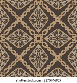 Geometric Seamless Pattern with Tribal Shape. Designed in Ikat, Boho, Aztec, Folk, Motif, Luxury Arabic Style. Ideal for Fabric Garment, Ceramics, Wallpaper, backdrop. Vector Illustration