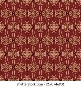 Geometric Seamless Pattern with Tribal Shape. Designed in Ikat, Boho, Aztec, Folk, Motif, Luxury Arabic Style. Ideal for Fabric Garment, Ceramics, Wallpaper, backdrop. Vector Illustration