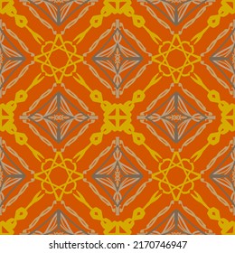 Geometric Seamless Pattern with Tribal Shape. Designed in Ikat, Boho, Aztec, Folk, Motif, Luxury Arabic Style. Ideal for Fabric Garment, Ceramics, Wallpaper, backdrop. Vector Illustration