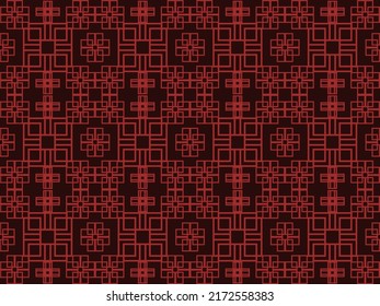 Geometric Seamless Pattern with Tribal Shape. Designed in Ikat, Boho, Aztec, Folk, Motif, Thai, Luxury Arabic Style. Ideal for Fabric Garment, Ceramics, Wallpaper. Vector Illustration
