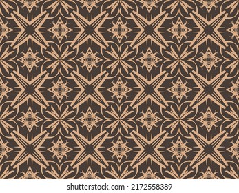 Geometric Seamless Pattern with Tribal Shape. Designed in Ikat, Boho, Aztec, Folk, Motif, Thai, Luxury Arabic Style. Ideal for Fabric Garment, Ceramics, Wallpaper. Vector Illustration