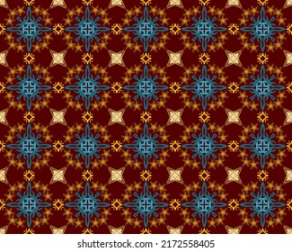 Geometric Seamless Pattern with Tribal Shape. Designed in Ikat, Boho, Aztec, Folk, Motif, Thai, Luxury Arabic Style. Ideal for Fabric Garment, Ceramics, Wallpaper. Vector Illustration