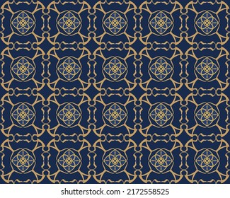 Geometric Seamless Pattern with Tribal Shape. Designed in Ikat, Boho, Aztec, Folk, Motif, Thai, Luxury Arabic Style. Ideal for Fabric Garment, Ceramics, Wallpaper. Vector Illustration