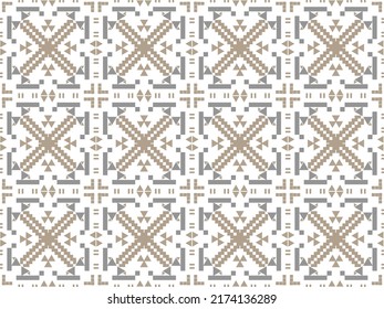 Geometric Seamless Pattern with Tribal Shape. Designed in Ikat, Boho, Aztec, Folk, Motif, Luxury Arabic Style. Ideal for Fabric Garment, Ceramics, Wallpaper. Vector Illustration