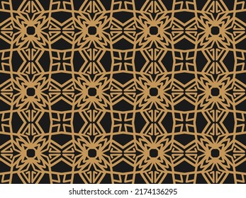 Geometric Seamless Pattern with Tribal Shape. Designed in Ikat, Boho, Aztec, Folk, Motif, Luxury Arabic Style. Ideal for Fabric Garment, Ceramics, Wallpaper. Vector Illustration