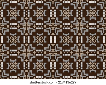 Geometric Seamless Pattern with Tribal Shape. Designed in Ikat, Boho, Aztec, Folk, Motif, Luxury Arabic Style. Ideal for Fabric Garment, Ceramics, Wallpaper. Vector Illustration