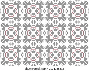Geometric Seamless Pattern with Tribal Shape. Designed in Ikat, Boho, Aztec, Folk, Motif, Luxury Arabic Style. Ideal for Fabric Garment, Ceramics, Wallpaper. Vector Illustration