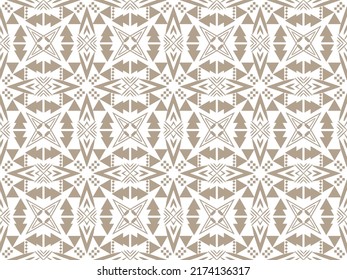 Geometric Seamless Pattern with Tribal Shape. Designed in Ikat, Boho, Aztec, Folk, Motif, Luxury Arabic Style. Ideal for Fabric Garment, Ceramics, Wallpaper. Vector Illustration
