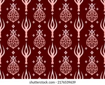Geometric Seamless Pattern with Tribal Shape. Designed in Ikat, Boho, Aztec, Folk, Motif, Thai, Luxury Arabic Style. Ideal for Fabric Garment, tiles, Wallpaper. Vector Illustration