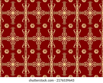 Geometric Seamless Pattern with Tribal Shape. Designed in Ikat, Boho, Aztec, Folk, Motif, Thai, Luxury Arabic Style. Ideal for Fabric Garment, tiles, Wallpaper. Vector Illustration