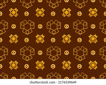 Geometric Seamless Pattern with Tribal Shape. Designed in Ikat, Boho, Aztec, Folk, Motif, Thai, Luxury Arabic Style. Ideal for Fabric Garment, tiles, Wallpaper. Vector Illustration