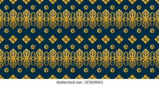 Geometric Seamless Pattern with Tribal Shape. Designed in Ikat, Boho, Aztec, Folk, Motif, Thai, Luxury Arabic Style. Ideal for Fabric Garment, tiles, Wallpaper. Vector Illustration