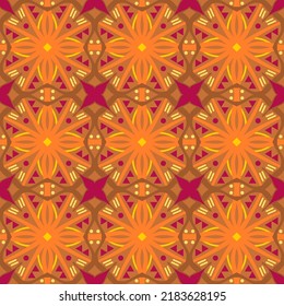 Geometric Seamless Pattern with Tribal Shape. Designed in Ikat, Boho, Aztec, Folk, Motif, Thai, Luxury Arabic Style. Ideal for Fabric Garment, Ceramics, Wallpaper. Vector Illustration.