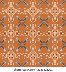 Geometric Seamless Pattern with Tribal Shape. Designed in Ikat, Boho, Aztec, Folk, Motif, Thai, Luxury Arabic Style. Ideal for Fabric Garment, Ceramics, Wallpaper. Vector Illustration.