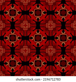 Geometric Seamless Pattern with Tribal Shape. Designed in Ikat, Boho, Aztec, Folk, Motif, Thai, Luxury Arabic Style. Ideal for Fabric Garment, Ceramics, Wallpaper. Vector Illustration.