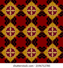 Geometric Seamless Pattern with Tribal Shape. Designed in Ikat, Boho, Aztec, Folk, Motif, Thai, Luxury Arabic Style. Ideal for Fabric Garment, Ceramics, Wallpaper. Vector Illustration.