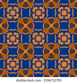 Geometric Seamless Pattern with Tribal Shape. Designed in Ikat, Boho, Aztec, Folk, Motif, Thai, Luxury Arabic Style. Ideal for Fabric Garment, Ceramics, Wallpaper. Vector Illustration.