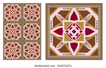 Geometric Seamless Pattern with Tribal Shape. Designed in Ikat, Boho, Aztec, Folk, Motif, Thai, Luxury Arabic Style. Ideal for Fabric Garment, Ceramics, Floor tiles. Vector Illustration