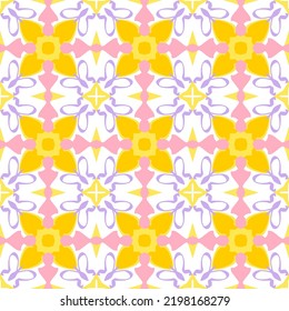 Geometric Seamless Pattern with Tribal Shape. Pink Red Pattern designed in Ikat, Aztec, Moroccan, Thai, Luxury Arabic Style. Ideal for Fabric Garment, Ceramics, Wallpaper. Vector Illustration.