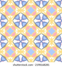 Geometric Seamless Pattern with Tribal Shape. Pink Red Pattern designed in Ikat, Aztec, Moroccan, Thai, Luxury Arabic Style. Ideal for Fabric Garment, Ceramics, Wallpaper. Vector Illustration.