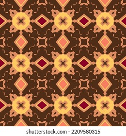 Geometric Seamless Pattern with Tribal Shape. Pattern designed in Ikat, Aztec, Moroccan, Thai, Luxury Arabic Style. Ideal for Fabric Garment, Ceramics, Wallpaper. Vector Illustration.
