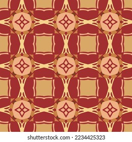 Geometric Seamless Pattern with Tribal Shape. Pattern designed in Ikat, Aztec, Moroccan, Thai, Luxury Arabic Style. Ideal for Fabric Garment, Ceramics, Wallpaper. Vector Illustration.
