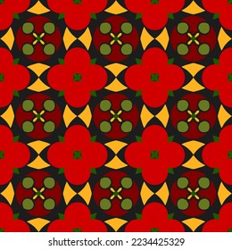 Geometric Seamless Pattern with Tribal Shape. Pattern designed in Ikat, Aztec, Moroccan, Thai, Luxury Arabic Style. Ideal for Fabric Garment, Ceramics, Wallpaper. Vector Illustration.
