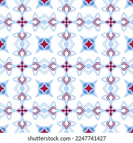 Geometric Seamless Pattern with Tribal Shape. Designed in Ikat, Boho, Aztec, Folk, Motif, Luxury Arabic Style. Ideal for Fabric Garment, Ceramics, Wallpaper. Vector Illustration