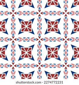 Geometric Seamless Pattern with Tribal Shape. Pattern designed in Ikat, Aztec, Moroccan, Thai, Luxury Arabic Style. Ideal for Fabric Garment, Ceramics, Wallpaper. Vector Illustration.