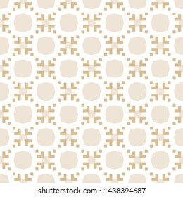 Geometric seamless pattern. Two colors beige and white. Vector illustration