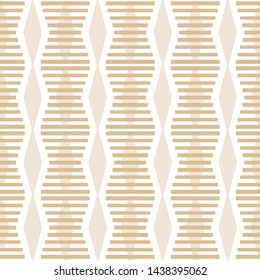 Geometric seamless pattern. Two colors beige and white. Vector illustration