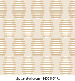Geometric seamless pattern. Two colors beige and white. Vector illustration