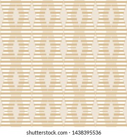 Geometric seamless pattern. Two colors beige and white. Vector illustration