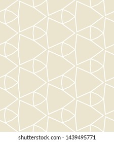 Geometric seamless pattern. Two colors beige and white. Vector illustration