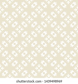 Geometric seamless pattern. Two colors beige and white. Vector illustration