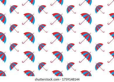 Geometric seamless pattern with umbrella. Vector graphics and design.