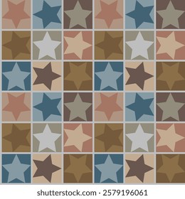 Geometric seamless pattern, understated checkered design with neutral colors