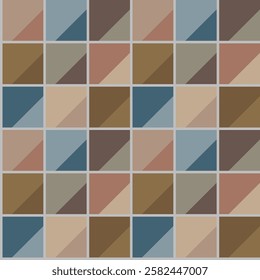 Geometric seamless pattern, understated checkered design with neutral colors