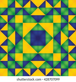  geometric seamless pattern  using Brazil flag colors 