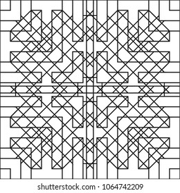 Geometric seamless pattern. Vector abstract black lines ornamental background.