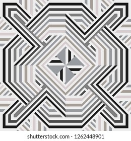 Geometric seamless pattern, vector abstract halftone lines ornamental background, modern texture for textile, surface, decor design.