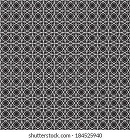 Geometric seamless pattern, vector background in black and white.