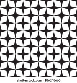 Geometric seamless pattern, vector background in black and white. 